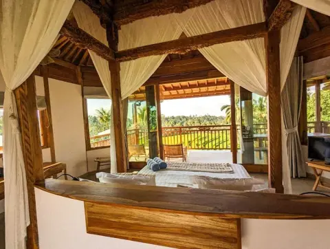 Puri Dajuma Terrace Eco Lodge Spa Bali Joglo Bedroom